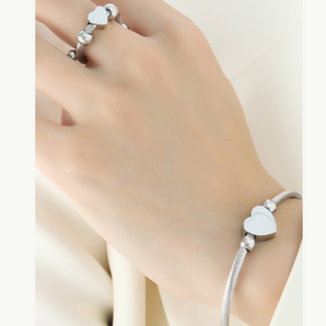 Simple Style Heart Stainless Steel Jewelry Set