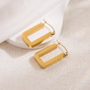 Stylish 18K gold-plated stainless steel earrings