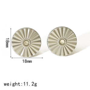 IG Style French Geometric Gold-Plated Ear Studs