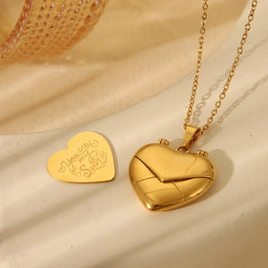 18K Gold-Plated Heart Letter Necklace