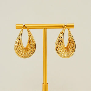 Elegant U-Shape 18K Gold-Plated Hoop Earrings