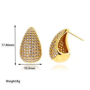 Simple Classic Water Droplet Gold Ear Studs