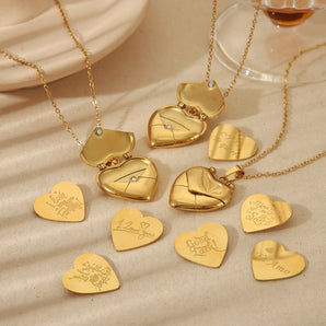 18K Gold-Plated Heart Letter Necklace