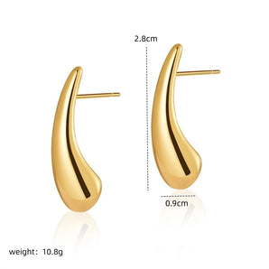 Simple Classic Solid Color Water Drop Ear Studs