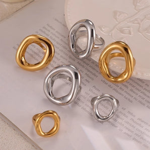 "Jewelry IG Style Simple Oval Gold Rings"