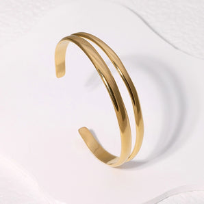 Retro Roman Stainless Steel Gold Bangle.